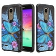 thumbnail image 1 of LG Xpression Plus/Phoenix Plus/Harmony 2/K10 2018/K30/Premier Pro LTE Case w/[Tempered Glass] Hybrid Shockproof Drop Protection Impact Rugged Heavy Duty Dual Layer Armor Case - Blue Butterfly, 1 of 5