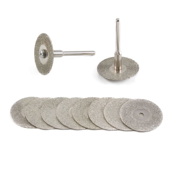 JINGLING 25mm 1" Diamond Cutting Wheels Coated Rotary Blade Cut Off Discs Tile Bit Tools for Dremel Accessories Pack of 10Pcs