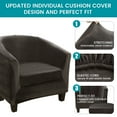 thumbnail image 6 of SHANNA Velvet Tub Chair Covers, 2 Pieces Stretch Modern Armchair Slipcovers Non Slip Sofa Couch Slipcover for Club Bar Counter Living Room Reception,With Separate Cushion Cover, Dark Gray, 1 Pack, 6 of 12