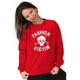 thumbnail image 3 of Victim Cute Edgy Confidence Style Women Crewneck Sweatshirt Brisco Brands L, 3 of 6