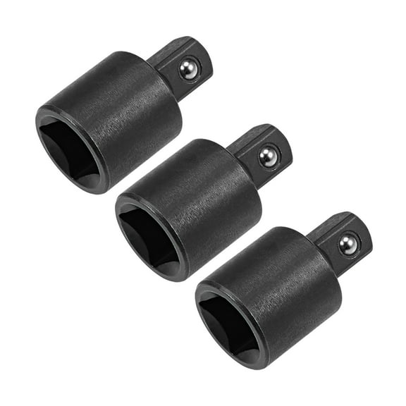 Uxcell 3pcs 1/2" Drive (F) x 3/8" (M) Socket Reducer Adapter, Female to Male, Cr-V Steel(Black)