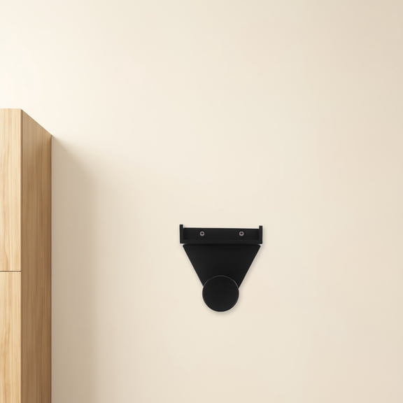Mobestech Black Wall Mounted Pool Table Triangle Rack with Chalk Holder for Billiards Cue and Accessory Storage