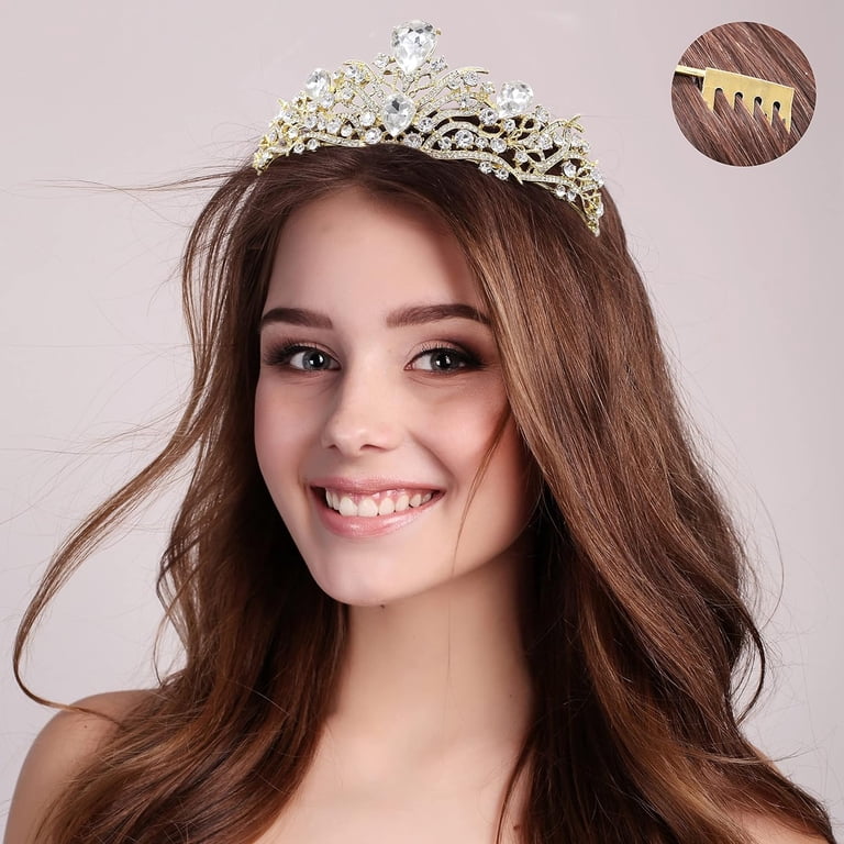Crystal Tiara Crowns for Women Girls, Royal Queen Crown  display picture 1