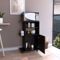 thumbnail image 3 of Opal Kitchen Cart, 1 Door Cabinet, Microwave Stand, 4 Wheels, Mobile Storage, Black, 3 of 8