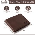 thumbnail image 3 of Claasico RFID Blocking Men's Classic Bifold Wallet with Gift Box, Brown, 3 of 6