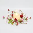 thumbnail image 5 of Lilixerw Valentine's Day Candle Ring,Heart Shaped Floral Hanging Wreath with Red Pink Berry,Rustic Iron Candle Holder for Table Decor,11 Inch, 5 of 8