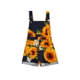 thumbnail image 4 of Toddler Baby Girl Sunflower Overalls Shorts with Pocket Suspender Trousers, 4 of 10