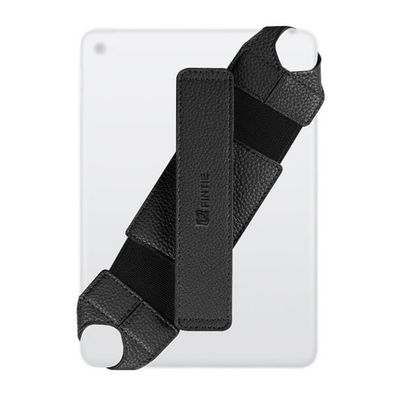Fintie Universal Tablet Hand Strap Holder for 7"- 8" Tablets - PU Leather Handle Grip with Elastic Belt, Black