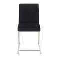 thumbnail image 5 of LumiSource Brushed Stainless Steel, Black Velvet High Back Fuji Dining Chair - Set of 2, 5 of 9