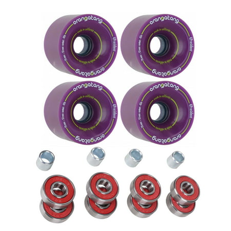 Orangatang 70mm 83a 4President Purple Skateboard Wheels with Cal 7 Bearings (Best Orangatang Wheels For Cruising)