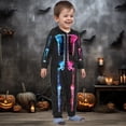 thumbnail image 2 of HJYCHN Suits Halloween Family Pajamas Family Pajamas Matching Sets Skeleton Print Hooded Zip Front Long Sleeve Full Length Homewear, 2 of 8