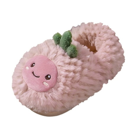 

Kids Fashion Shoes Fashion Autumn And Winter Boys And Girls Slippers Flat Bottom Soft Lightweight Comfortable Warm Cover Heel Cute Cartoon Fruit Pineapple Face Pattern