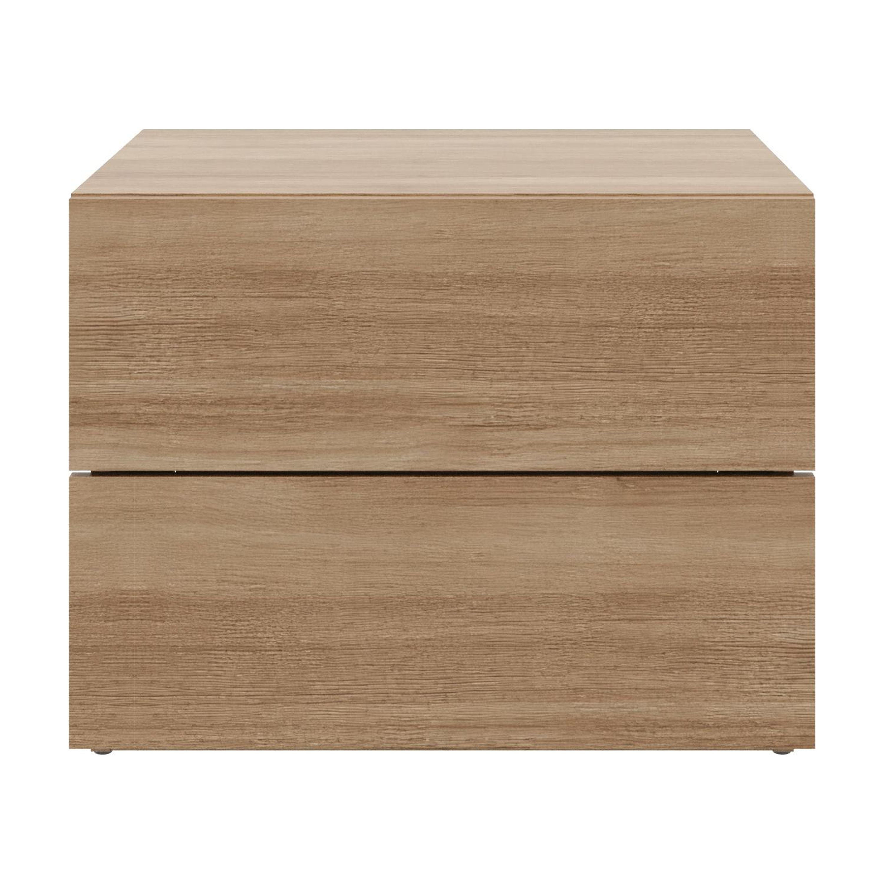 Nexera James Modern 2 Drawer Nightstand, Brown Oak