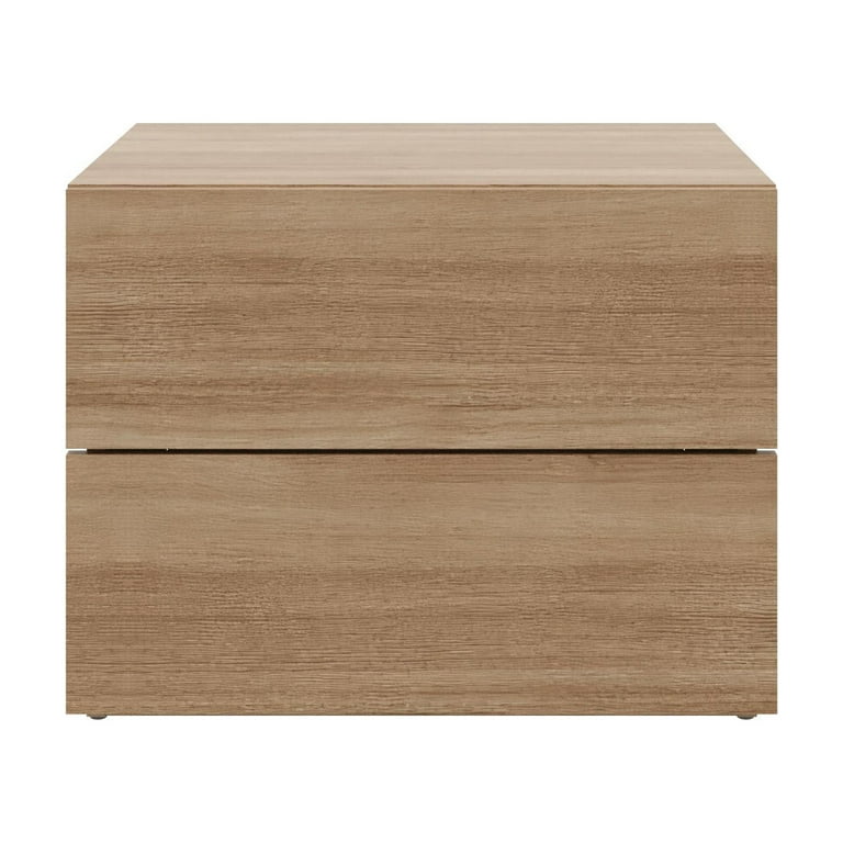 Nexera Modern 2 Drawer Nightstand, Brown Oak - Walmart.com