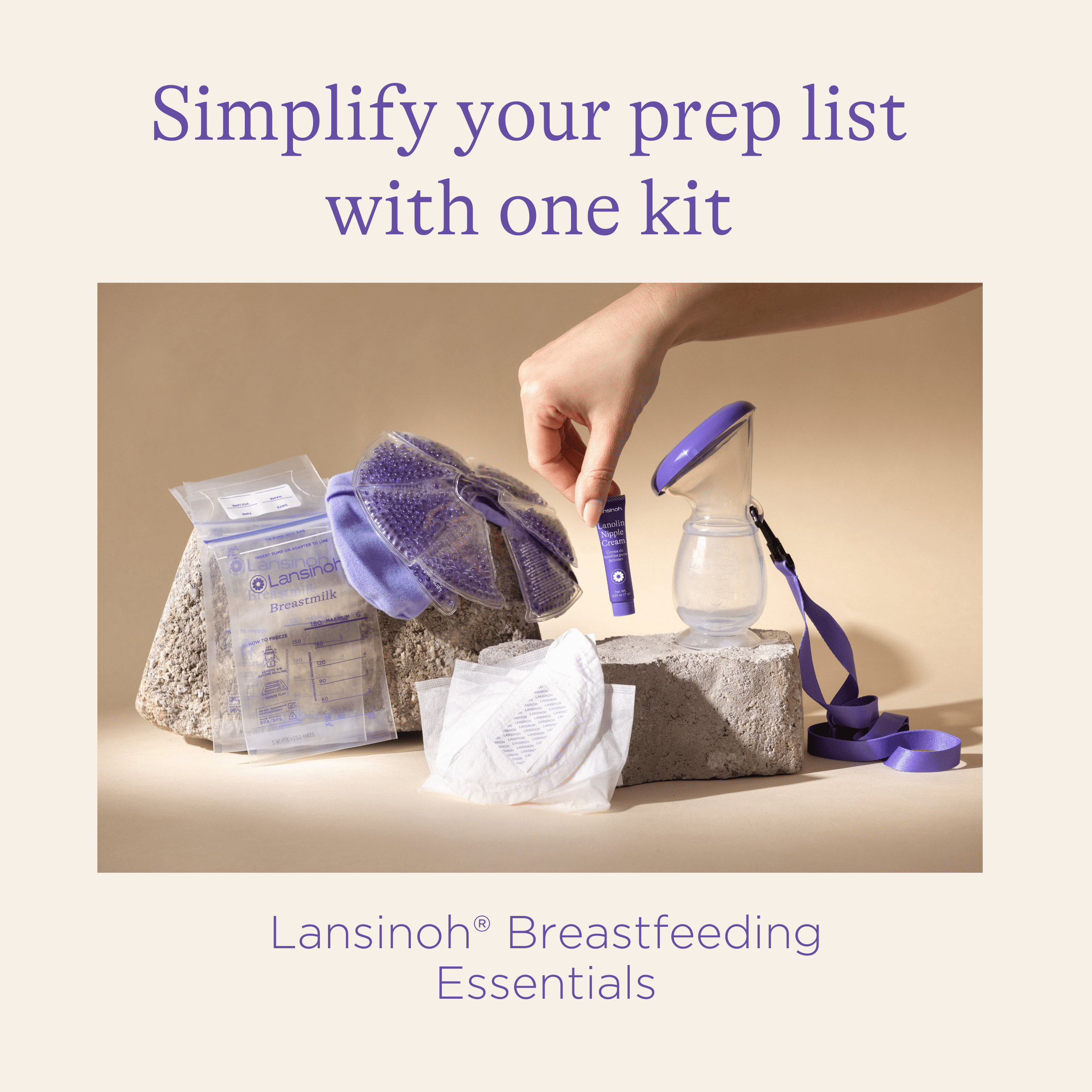 Lansinoh Breastfeeding Starter Kit – 77-Piece Gift Set For New Moms With Pump, Pads, Cream, Storage Bags & More