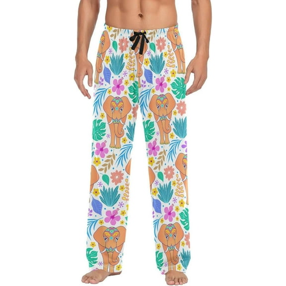 GZHJMY Elephant Pajama Pants for Men, Lounge Pants Lightweight Men Pajama Bottoms with Drawstring Pockets, Christmas New Year Birthday Gifts, X-Large