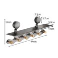 thumbnail image 3 of Wall Mount Storage Rack Non-Perforated Carbon Steel Organizer,Adhesive Key Holder,Space-Saving Home Office Solution,Grey White, 3 of 8
