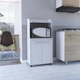 thumbnail image 7 of Newboti Furniture Kira Kitchen Kart, Double Door Cabinet, One Open Shelf, Two Interior Shelves -White 32025, 7 of 7