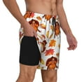 thumbnail image 2 of Fotbe Thanksgiving Turkey Leaves Traje de Baño para Hombre – Shorts de Natación de Secado Rápido con Forro y Bolsillos-Small, 2 of 6
