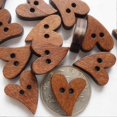 thumbnail image 2 of 100pcs Buttons Heart Shape Unfading Wood Brown Sewing Buttons For Sewing, 2 of 5