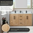 thumbnail image 6 of Anais 60" Wood Vanity in Light Brown with White Composite Stone Top no Mirror, 6 of 12