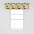 thumbnail image 2 of Ambesonne Floral Window Valance, Silhouettes Peonies Leaves, 54" X 12", Earth Yellow White Grey, 2 of 3