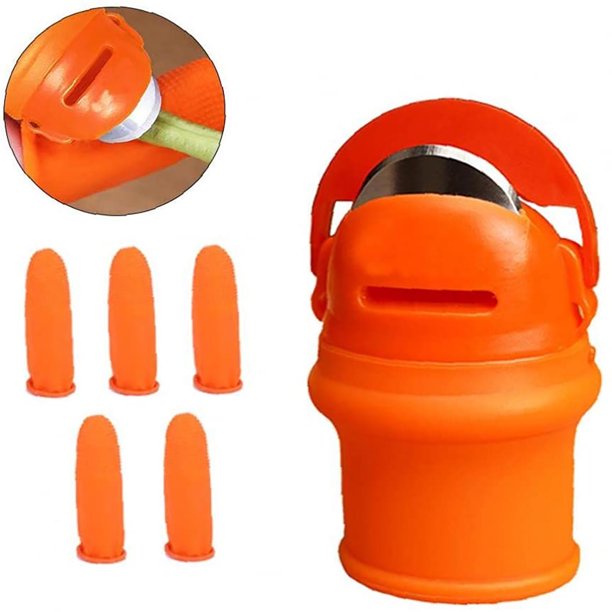 Cortador De Pulgar Para Jardinería, Cuchillo De Silicona Para Pulgar, Herramienta De Cosecha, 6 Piezas De Frutas, Plantas, Vegetales, Herramienta De Cosecha De Dedos Con Manga De Dedo Para Jardinería, Muyoka Hogar
