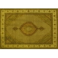 thumbnail image 1 of Ahgly Company Machine Washable Indoor Rectangle Medallion Yellow Traditional Area Rugs, 5' x 7', 1 of 4