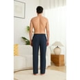 thumbnail image 4 of Vulcanodon Mens Pajama Pants, Soft Lounge Pant with Pockets Lightweight Sleep Pj Bottoms,(Navy,L), 4 of 5