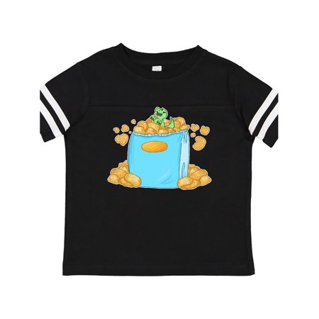 

Inktastic Little Dino Snacking on Chips Gift Toddler Boy or Toddler Girl T-Shirt