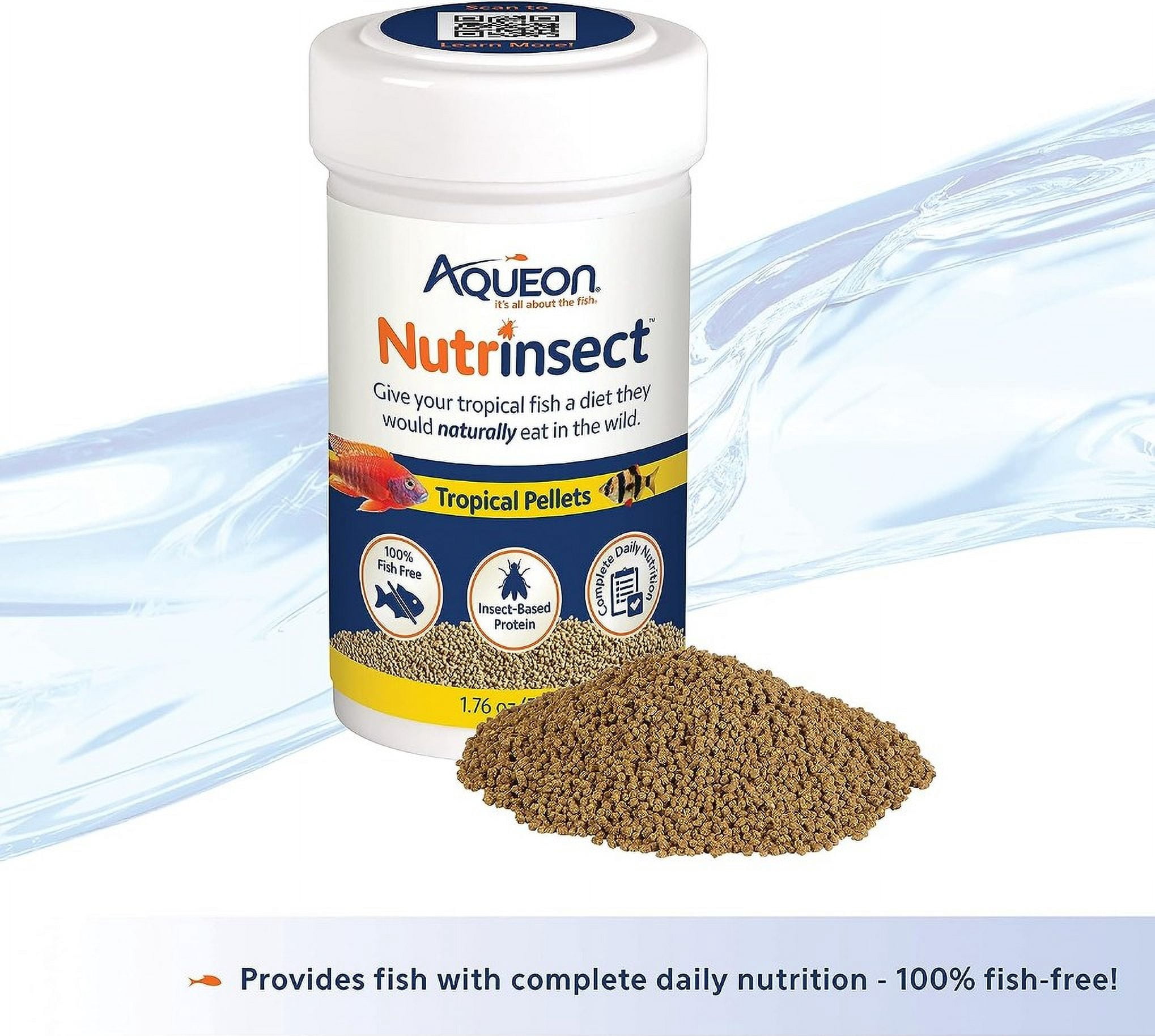 Aqueon Nutrinsect Tropical Pellets [Aquarium Tropical Fish Food, Aquarium Supplies] 7.04 oz (4 x 1.76 oz)