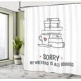 thumbnail image 4 of Ambesonne Text Shower Curtain, Book Love Heart on Cup of Tea, 69"Wx70"L, Charcoal Grey White, 4 of 4