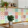 thumbnail image 3 of Mi Alma Floral Green Pink Yellow Tile Stickers - Removable Vinyl 4x4, 24 pcs, 3 of 11