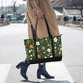 thumbnail image 4 of FORMRS Canvas Laptop Tote Bag for Women with 15.6" Computer Compartments Shoulder Handbag, Green Flowers Pattern, 4 of 7