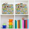 thumbnail image 6 of Yayeee Canvas Storage Basket with Handles for Shelves Fabric Bins Closet Organizer, Blue Floral Wave, 6 of 8