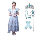 thumbnail image 1 of HAWEE Robe de Princesse Blanche Reine des Neiges pour Filles Costume d'Halloween Robes de Fête de Noël avec Cape, 1 of 7