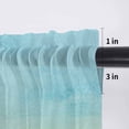 thumbnail image 5 of Turquoise Blue Ombre Valance Curtains for Kitchen/Living Room/Bathroom/Bedroom Window, Rod Pocket Small Topper Half Short Window Curtains Voile Sheer Scarf, Abstract Modern Art Oil Painting 42"x12", 5 of 8