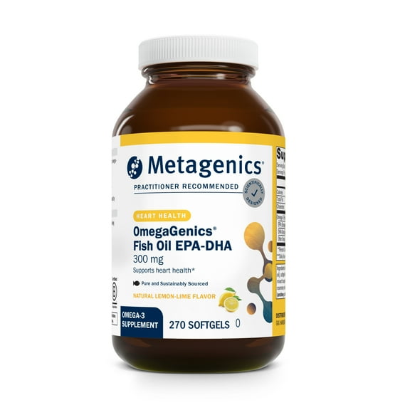 Metagenics OmegaGenics Fish Oil EPA-DHA 300mg - High Potency - Daily Omega 3 Fish Oil Supplement to Support Cardiovascular, Musculoskeletal and Immune System Health - 270 Softgels