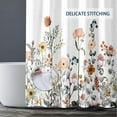 thumbnail image 5 of Extra Long Vintage Floral Shower Curtain 72 x 84 Inch, Waterproof Fabric Colorful Botanical Flower Shower Curtain for Bathroom, 5 of 6