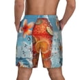 thumbnail image 2 of Lsque Mens Swim Trunks Refreshing Citrus Splash Pattern - Bathing Suit Compression Liner - Beach Swim Shorts Swimwear - (S-3XL) - Stretch Quick Dry -Medium, 2 of 9