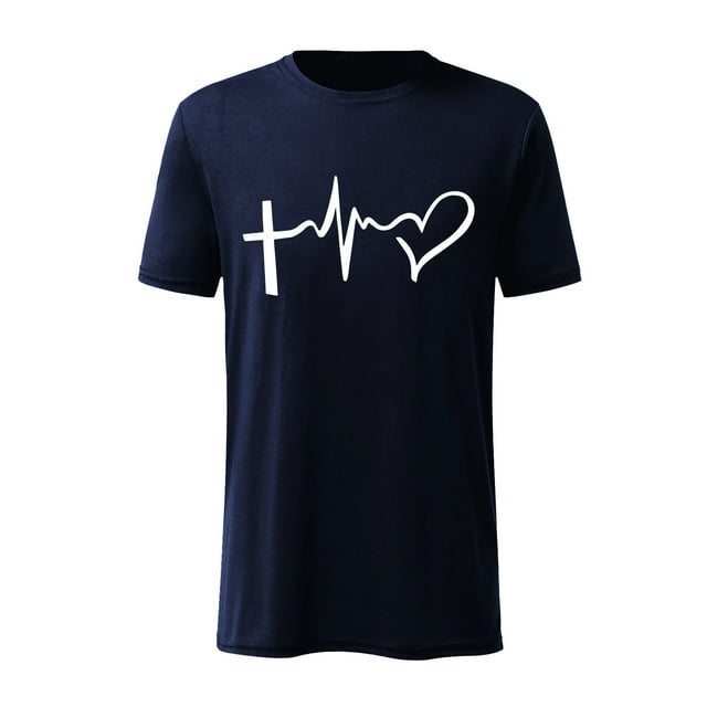 DPTALR T-shirt Imprimé d'Amour de Couleur Unie Décontracté à Manches Courtes Valentine
