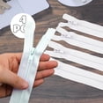 thumbnail image 4 of czcpp-4PCS #5 18 inch Separating Jacket Zippers for Sewing Coats Jacket Zipper Black Molded Plastic Zippers Bulk DIY Tools for Garment/Bags/Home Textile Bags Pillow Tent Tailor (White, 18 inch), 4 of 4
