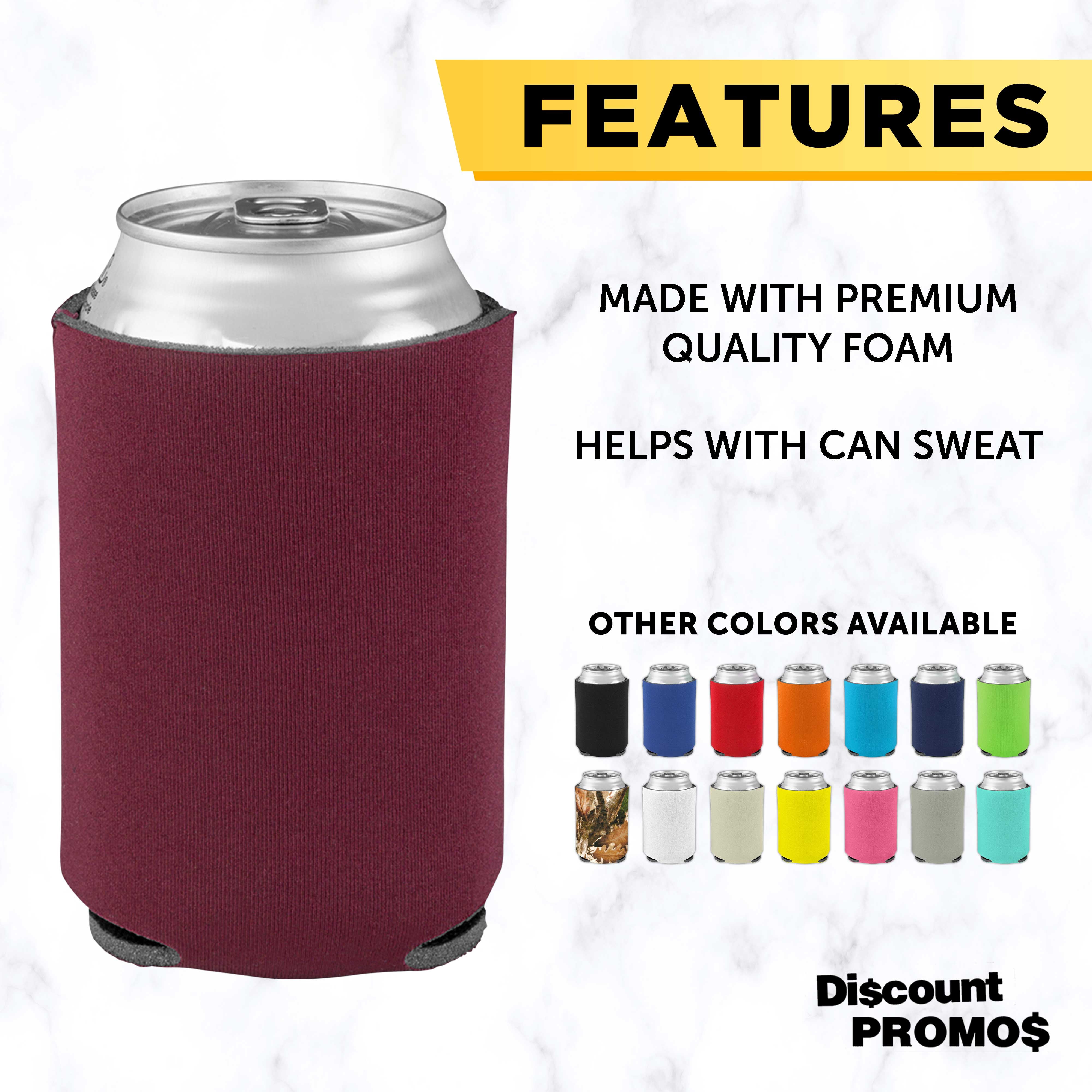Collapsible Can Coolers Set of 25, Bulk Pack - Keep Your Beer Cold, Insulated Can Holder - Burgundy