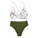 thumbnail image 4 of Mujeres sexy con almohadilla en el pecho sin aros estampado floral doble hombro bikini traje de baño dividido Fridja nalpqowj58974, 4 of 6