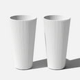 thumbnail image 1 of Veradek Demi Series 26" Tall Plastic-Stone Planter - White 2 Pack, 1 of 14