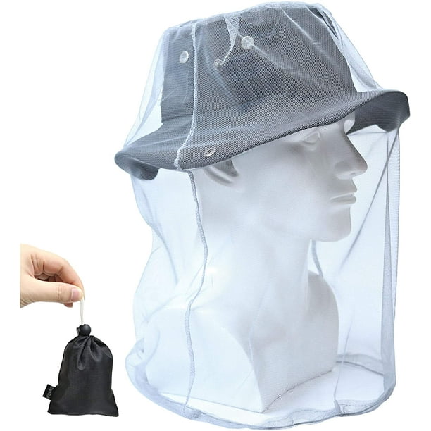 Mosquito Repellent Head Net Mesh Protective Face Cover Defender Against For Bugs Bees Gnats And Any Insects In Outdoor Activities Type Hn Fw Grey Walmart Com