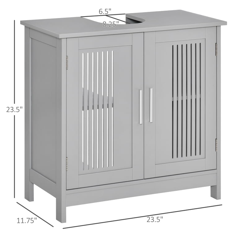 Kleankin Modern Under Sink Cabinet, 2 Doors, Adjustable Shelves
