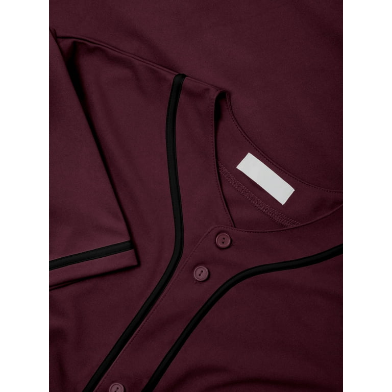 Ma Croix Mens Baseball Jersey Stripe T Shirts Plain Button Down Sports Blank Tee, Men's, Size: Small, White