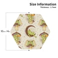 thumbnail image 3 of Pofeuu Frogs Print Leather Coasters Set of 6, Round Cups Mugs Mat Pad for Home Kitchen Heat Resistant Drink Coasters,Hexagon, 3 of 7