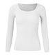 thumbnail image 2 of Suéter Divertido Gibobby de punto cuello en U color sólido para mujer blanco L, 2 of 5